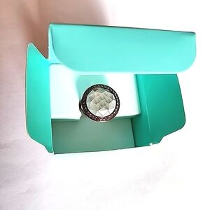 Origami Owl Chocolate Prism Ring With Purple Stones LK7258 Size 8